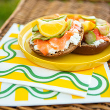Load image into Gallery viewer, Tavola Napkins - Wave Yellow & Green