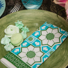 Load image into Gallery viewer, Tavola Napkins - Moroccan Tile Green/Teal
