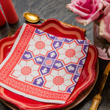 Load image into Gallery viewer, Tavola Napkins - Moroccan Tile Red/Purple