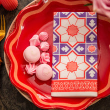 Load image into Gallery viewer, Tavola Napkins - Moroccan Tile Red/Purple