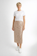 Load image into Gallery viewer, Jo Champ Velvet Sequin Skirt - Nude