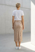 Load image into Gallery viewer, Jo Champ Velvet Sequin Skirt - Nude