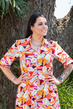 Load image into Gallery viewer, Jo Champ Flared Shirt Dress - Orange