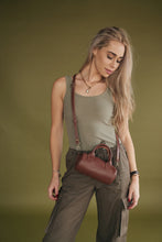 Load image into Gallery viewer, Indo Leather Mini Barrel Crossbody Bag - Black