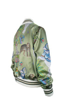 Load image into Gallery viewer, Rush Lined Bomber Jacket - Lunch with Leopards Sage