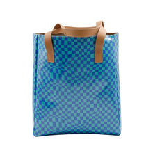 Load image into Gallery viewer, IY Campus Tote - Warped Check Aqua