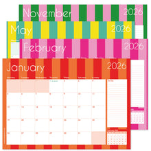 Load image into Gallery viewer, Macaroon A3 Desk Calendar - Circus Stripe