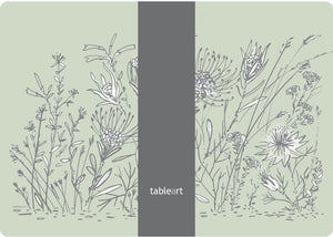 Tableart Placemats Rectangle 4 pack -Graphic Fynbos Sage