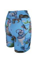 Load image into Gallery viewer, Rush High Waist Shorts - Lunch with Leopards Blue