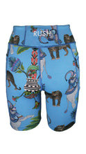 Load image into Gallery viewer, Rush High Waist Shorts - Lunch with Leopards Blue