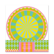 Load image into Gallery viewer, Round Disposable Placemats with Matching Coasters - Harlequin Sorbet