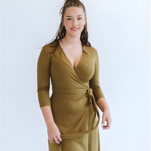 Load image into Gallery viewer, Trinity Betty Wrap Dress - Ochre