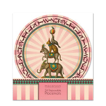 Load image into Gallery viewer, Round Disposable Placemats with Matching Coasters - Harlequin Circus