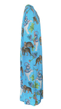 Load image into Gallery viewer, Rush Kaftan Dress - Lunch With Leopards Blue