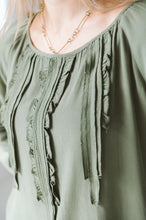 Load image into Gallery viewer, Trinity Ruffle Shirt - Khaki
