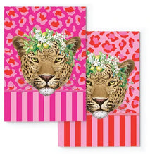Load image into Gallery viewer, Macaroon A5 Soft Covered Journal Set of 2 - Leopard Stripe Ruby