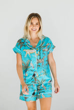 Load image into Gallery viewer, Trinity Short Pyjamas - Turquoise Leopard