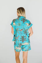 Load image into Gallery viewer, Trinity Short Pyjamas - Turquoise Leopard