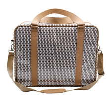 Load image into Gallery viewer, IY Overnight Bag with Leather Handles - African Tweed White