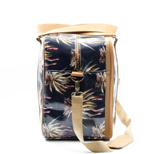 Load image into Gallery viewer, IY Overnight Bag with Leather Handles - Navy Aloe
