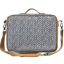 Load image into Gallery viewer, IY Laptop Bag - Spotted Gold on White