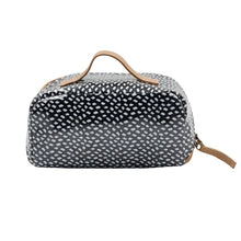 Load image into Gallery viewer, IY Large Cosmetic Bag - Spotted White on Black