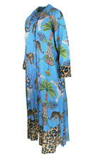 Load image into Gallery viewer, Rush Luxe Shirt Dress - Lunch with Leopards Blue