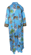 Load image into Gallery viewer, Rush Luxe Shirt Dress - Lunch with Leopards Blue