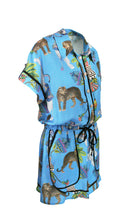 Load image into Gallery viewer, Rush Monaco Trim Jumpsuit - Lunch with Leopards Blue