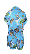 Load image into Gallery viewer, Rush Monaco Trim Jumpsuit - Lunch with Leopards Blue