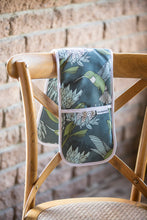 Load image into Gallery viewer, A Love Supreme Double Oven Gloves - Bloom Essence - Cream on Sky Blue