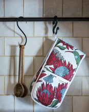 Load image into Gallery viewer, A Love Supreme Double Oven Gloves - Floral Kingdom White on Sage