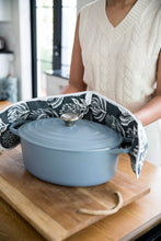 Load image into Gallery viewer, A Love Supreme Double Oven Gloves - Floral Kingdom White on Sage