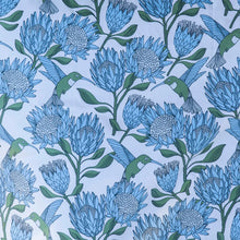 Load image into Gallery viewer, A Love Supreme Microfleece Towel - Protea Blue On White
