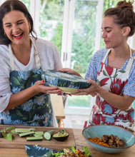 Load image into Gallery viewer, A Love Supreme Apron with Pocket - Protea Red on White