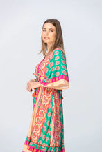 Load image into Gallery viewer, Signature Georgia Kaftan - Coral / Green