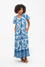 Load image into Gallery viewer, Signature Riviera Dress - Blue/White Paisley
