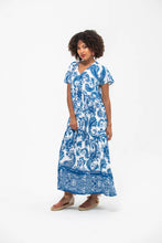 Load image into Gallery viewer, Signature Riviera Dress - Blue/White Paisley