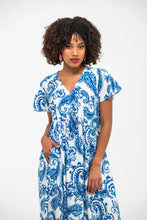 Load image into Gallery viewer, Signature Riviera Dress - Blue/White Paisley