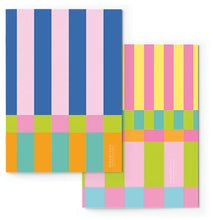 Load image into Gallery viewer, Macaroon A5 Soft Covered Journal Set of 2 -Sorbet Stripe