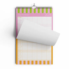 Load image into Gallery viewer, Macaroon 2026 A3 Hanging Family Planner - Sorbet Stripe