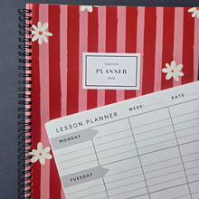 Load image into Gallery viewer, Pink Glitter A4  Teacher Planners  - The 70’s One