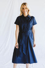 Load image into Gallery viewer, Trinity Gabbi Shirt Dress - Navy