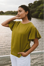 Load image into Gallery viewer, Trinity Ophelia Top - Chartreuse