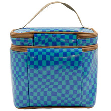 Load image into Gallery viewer, IY Standup Toiletry - Warped Check Aqua