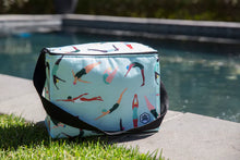 Load image into Gallery viewer, A Love Supreme Medium Cooler Bag - Floral Kingdom White on Blue