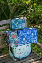 Load image into Gallery viewer, A Love Supreme Medium Cooler Bag - Floral Kingdom White on Blue