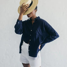 Load image into Gallery viewer, Janni & George Linen Shirt  - Navy