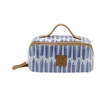 Load image into Gallery viewer, IY Large Cosmetic Bag - Leaves Blue