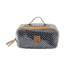 Load image into Gallery viewer, IY Large Cosmetic Bag - Spotted White on Black
